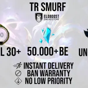 LoL Account NA Level 30 Smurf League of Legends 30-50K BE Unranked North  America