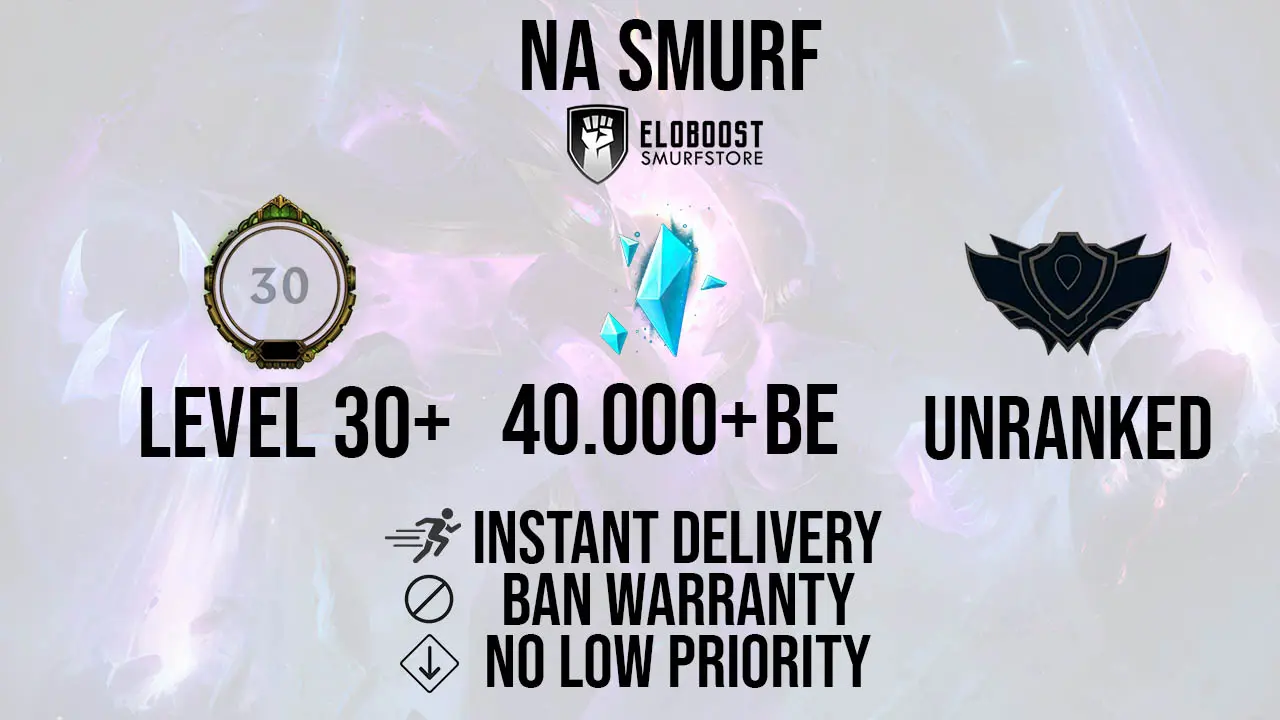 EUNE 30-40K BE League of Legends LOL Smurf Account Level 30+